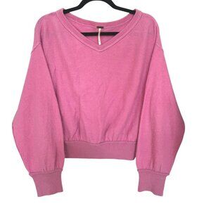 Free People Women's Lilac Pink Cashmere Cropped Pullover Sweater Size Small